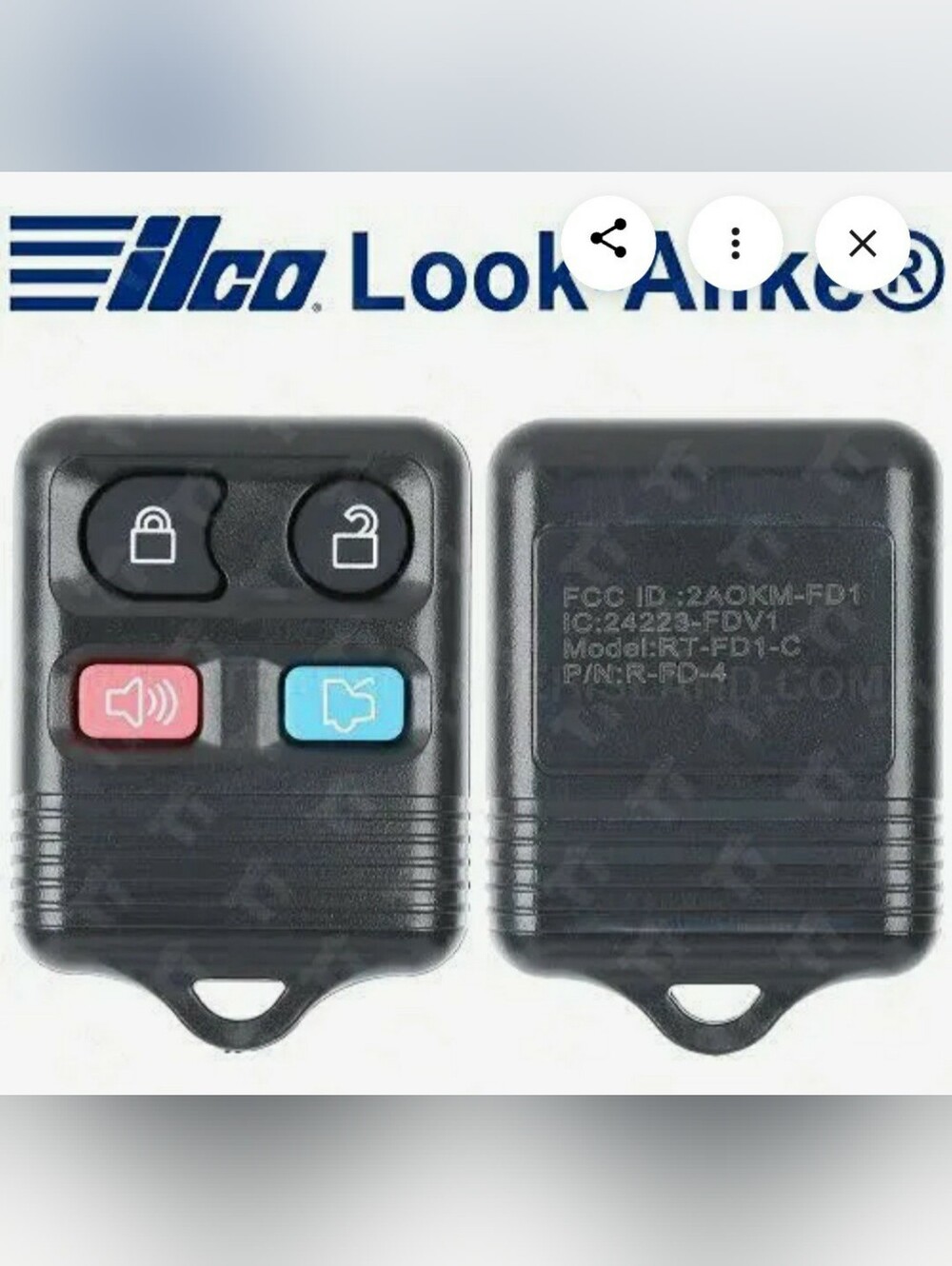 New 2PK ilco RKE-FORD-4B1 4 BUTTON Remote Key FOB Replacement FCC ID: 2AOKM-FD1